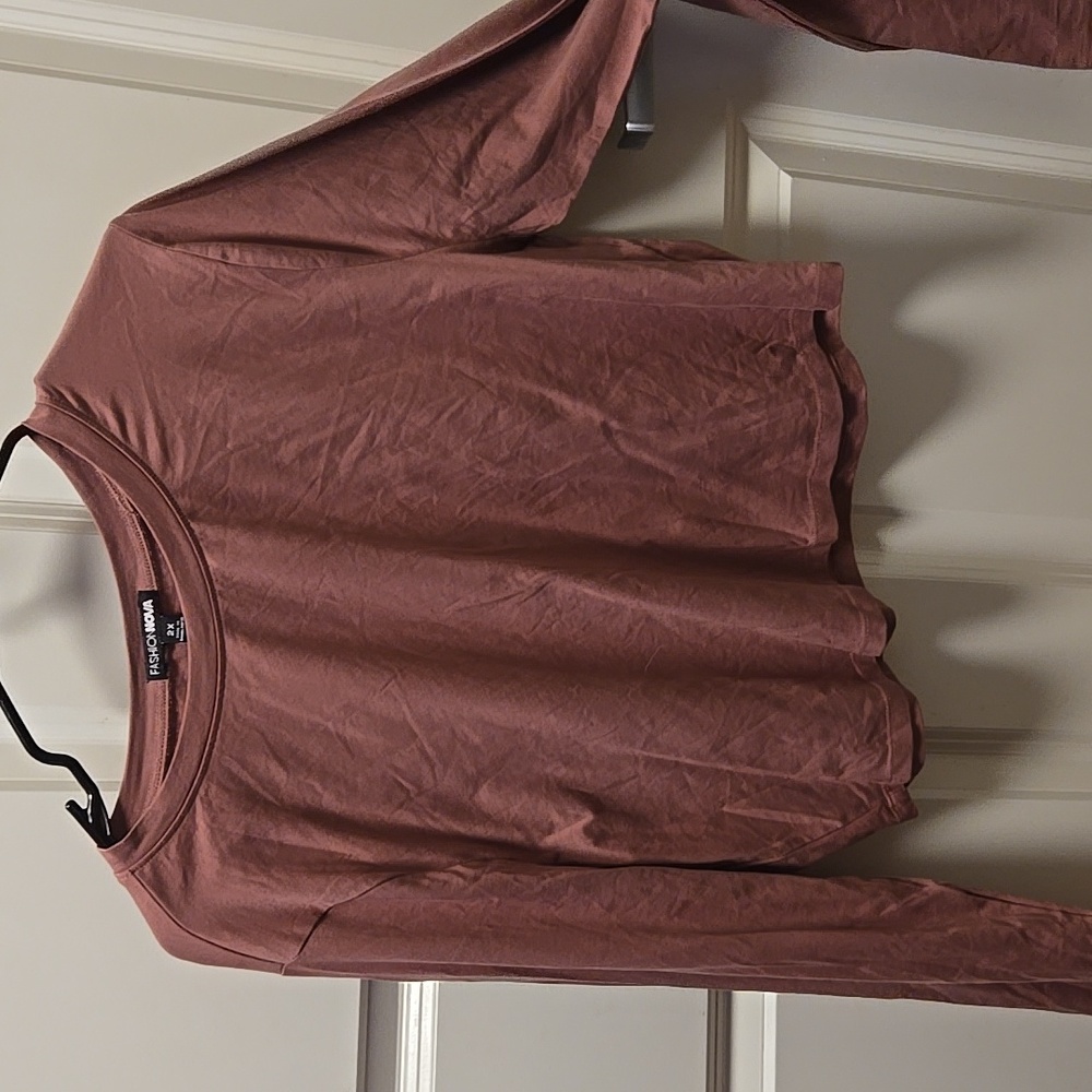 PINK long Sleeve Croptop